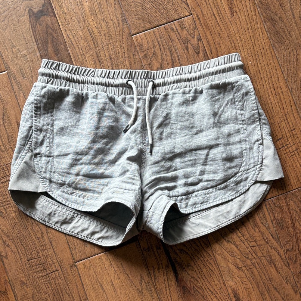 Athletea 100% Linen Women's Gray Casual Shorts